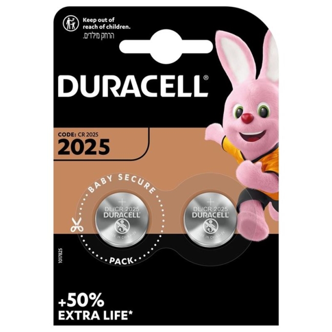 DURACELL Batt CR2025 3V Lithium B2 XL