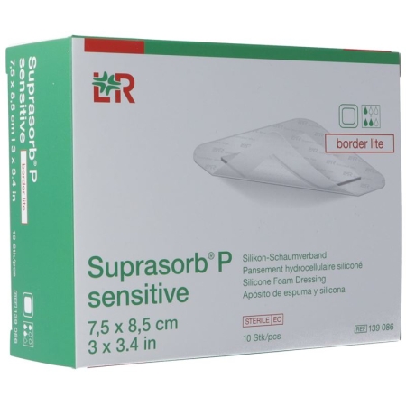 SUPRASORB P sensitive border lite 7.5x8.5cm