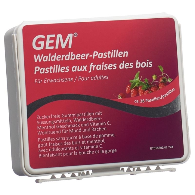 GEM Walderdbeer-Pastillen zuckerfrei