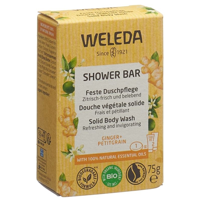 WELEDA Твердый уход для душа Имбирь+Петигрен