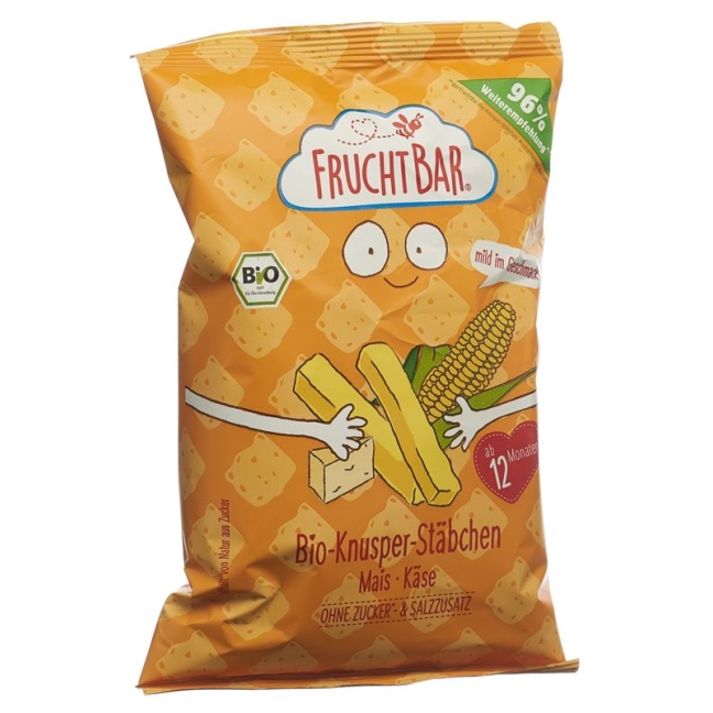 Fruchtbar Crunchy Sticks Органический пакетик с кукурузным сыром, 30 г