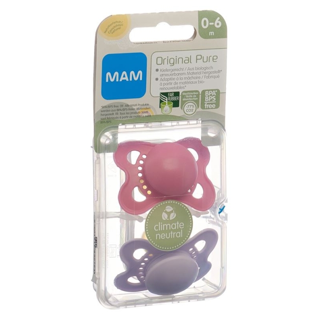 MAM Original Nuggi Pure Rubber 0-6 месяцев 2 шт.