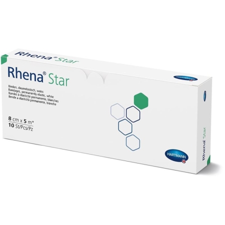 RHENA Star Elast Binde 8cmx5m weiss offen