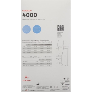 Venosan 4001 A-GH KKL1 S длинные закрытые черные мужские 1 пара