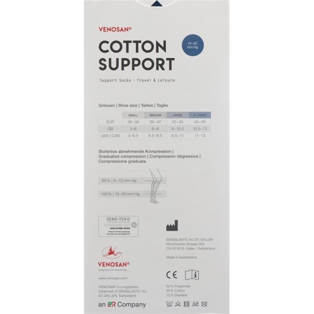 Носки Venosan COTTON SUPPORT A-D L темно-синие 1 пара