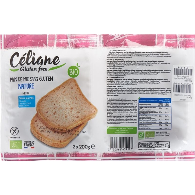 Celiane Natur-Toastbrot Glutenfrei 300g