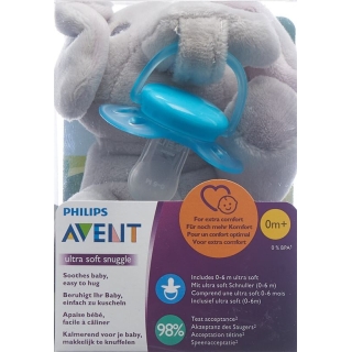 Avent Philips Snuggle + ультрамягкий бирюзовый слон