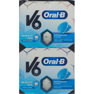 V6 Oralb Kaugummi Peppermint 12 Blister 10 Stück