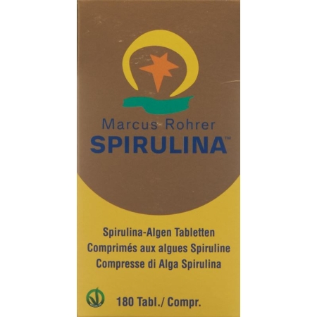 Таблетки Marcus Rohrer Spirulina в стеклянной бутылке 180 штук.