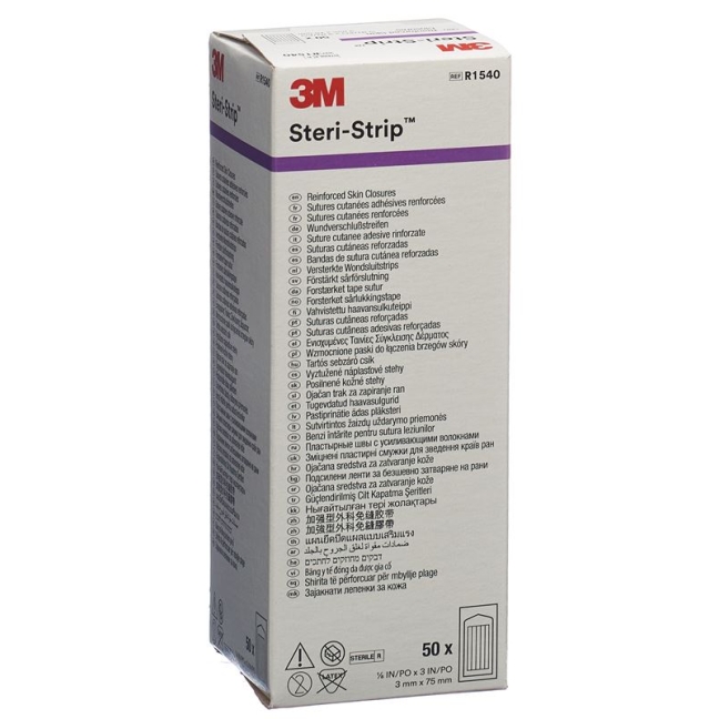 Полоски 3M Steri Strip 3х75мм Белые армированные (s) 50х 5 шт.
