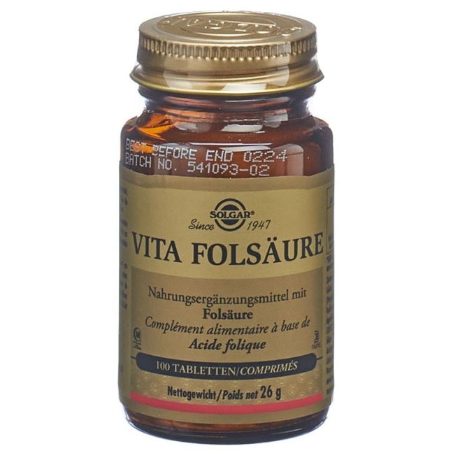 Таблетки фолиевой кислоты Solgar Vita (новые) флакон 100 шт.