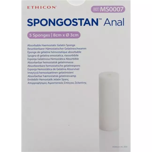 Spongostan Anal Resorbierbarer Hamostatischer Gelatineschwamm 8x3см 5 штук