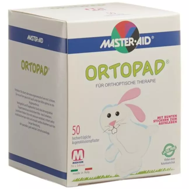 Ortopad Occlusionspflast Medium Weiss 2-4j 50 штук Ortopad Occlusionspflast Medium Weiss 2-4j 50 штук