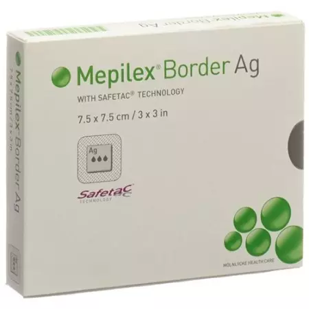Mepilex Ag Border Schaumverband 7.5x7.5см 5 штук Mepilex Ag Border Schaumverband 7.5x7.5см 5 штук