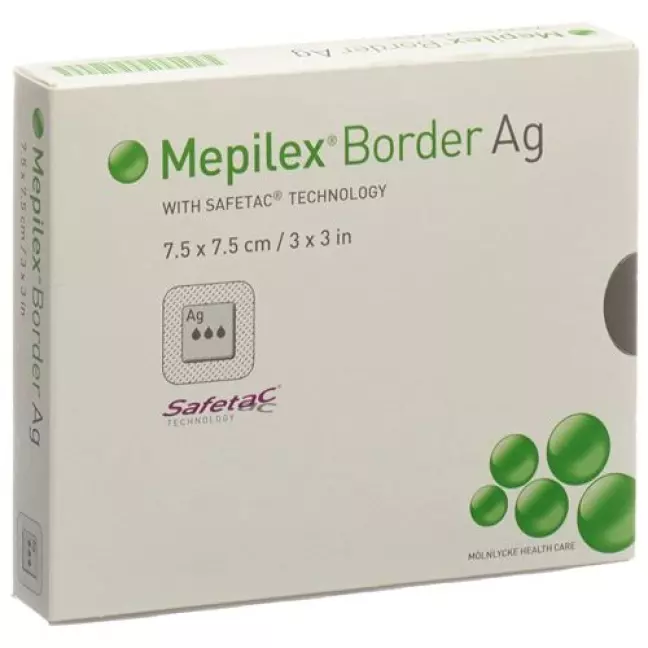 Mepilex Ag Border Schaumverband 7.5x7.5см 5 штук Mepilex Ag Border Schaumverband 7.5x7.5см 5 штук