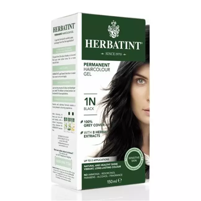 Herbatint Haarfarbegel 1n Schwarz 150мл Herbatint Haarfarbegel 1n Schwarz 150мл