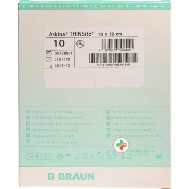 Askina THINSite Hydroaktiver повязка для ран 10x10см 10 штук Askina THINSite Hydroaktiver повязка для ран 10x10см 10 штук