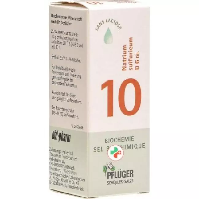 Pflueger Schussler Nr. 10 Natr Sulf капли D 6 30 Pflueger Schussler Nr. 10 Natr Sulf капли D 6 30