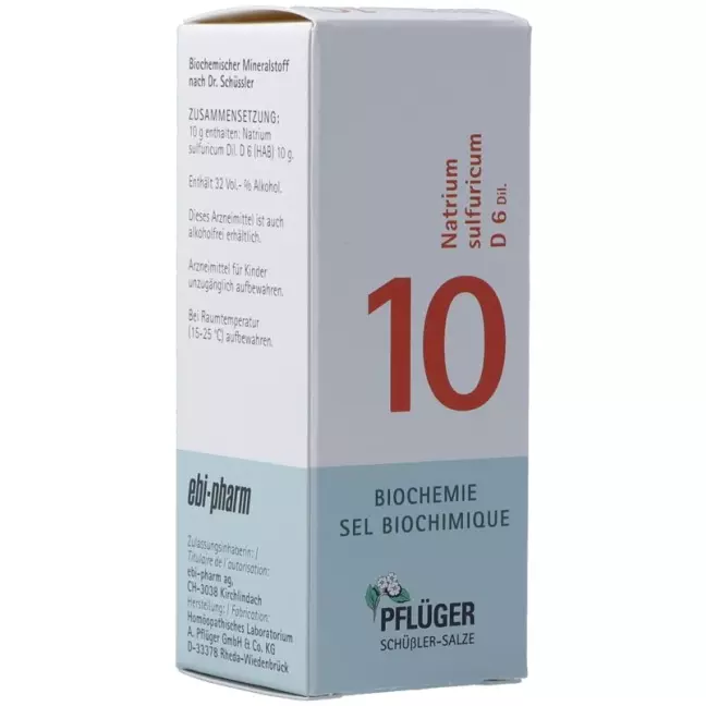 Pflueger Schussler Nr. 10 Natr Sulf капли D 6 30 Pflueger Schussler Nr. 10 Natr Sulf капли D 6 30