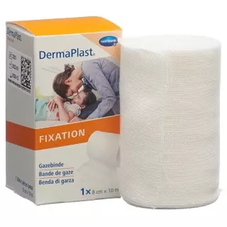 Повязка марлевая DermaPlast с краями 8смх10м