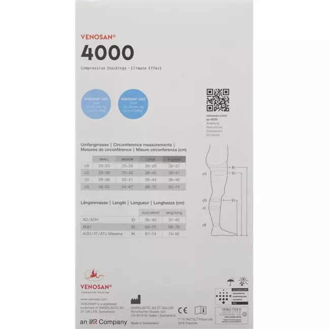 VENOSAN 4001 A-GH KKL1 XL укороченный мексиканский 1 пара