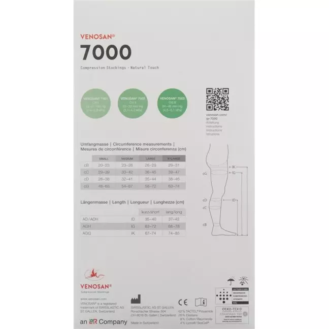 Venosan 7002 A-dh Kkl2 M Long Off Beige 1 pair