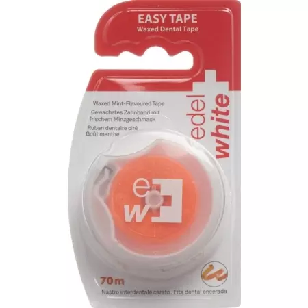 Лента для зубной нити Edel+white Вощеная 70м с мятой Лента для зубной нити Edel+white Вощеная 70м с мятой