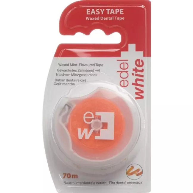 Лента для зубной нити Edel+white Вощеная 70м с мятой Лента для зубной нити Edel+white Вощеная 70м с мятой